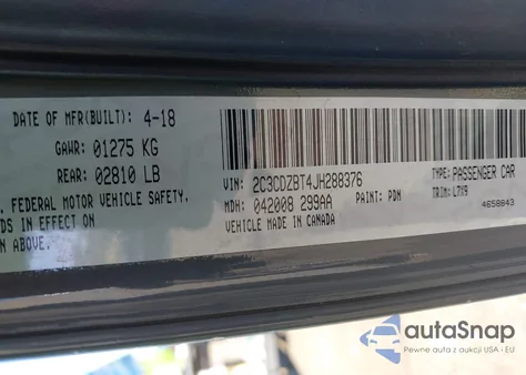 2018 Dodge Challenger R/T z USA, uszkodzony, nr VIN 2C3CDZBT4JH288376